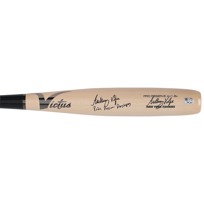 Anthony Volpe New York Yankees Autographed Victus Game Model Bat with "Pride. Passion. Pinstripes." Inscription