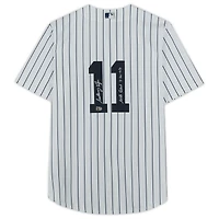 Maillot réplique blanc Nike autographié par Anthony Volpe des Yankees de New York avec inscription « Débuts en MLB le 30/03/2023 ».