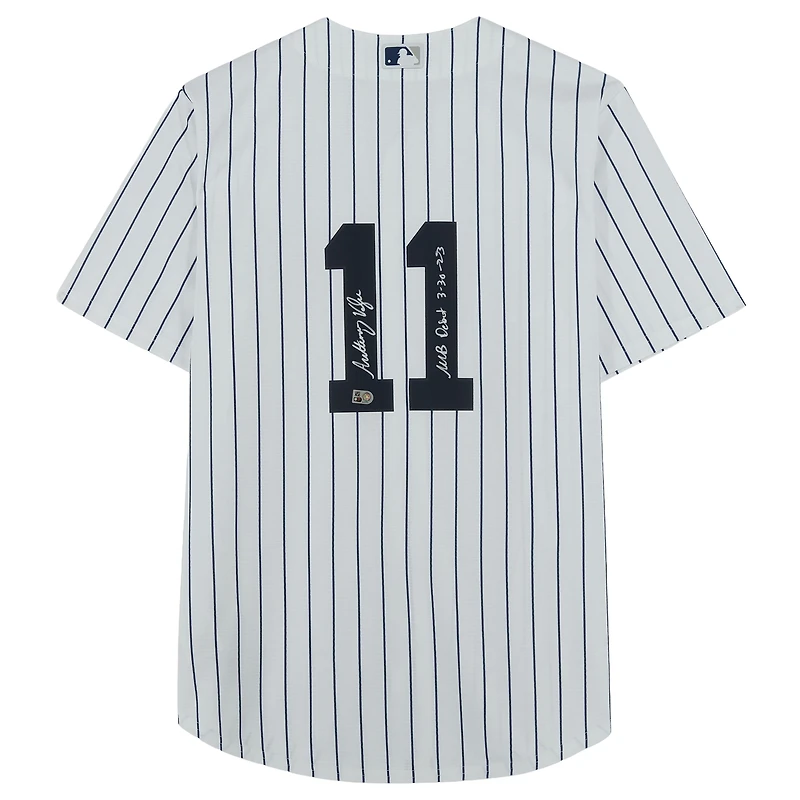Anthony Volpe New York Yankees Autographed White Nike Replica Jersey with "MLB Debut 3-30-23" Inscription