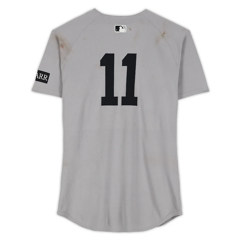 V106832 Yankee Anthony Volpe New York Yankees Match-Utilisé # 11 Maillot Gris contre Boston Red Sox le 15 juin 2025 11 Anthony Volpe UNS GU MAILLOT 45840 COLGMUJER GUBBJR5323 # 18