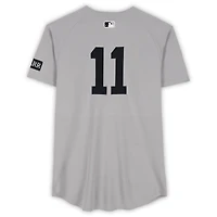 Maillot gris Nike porté par Anthony Volpe (New York Yankees) lors du match n° 11 contre les Blue Jays de Toronto le 4 octobre 2025 - 1er match de la série de division de la Ligue américaine