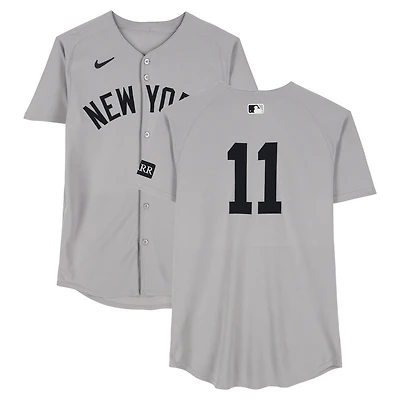 Maillot gris Nike porté par Anthony Volpe (New York Yankees) lors du match n° 11 contre les Blue Jays de Toronto le 4 octobre 2025 - 1er match de la série de division de la Ligue américaine