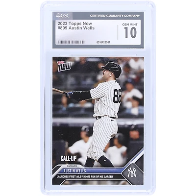 V106832 Yankee Austin Wells New York Yankees 2023 Topps lance maintenant le premier home run MLB de sa carrière #899 CGC Authenticated 10 Rookie Card 28 Austin Wells UNS TPP TRADING CARDS 45664 COLTRC CC01BB1622 #162