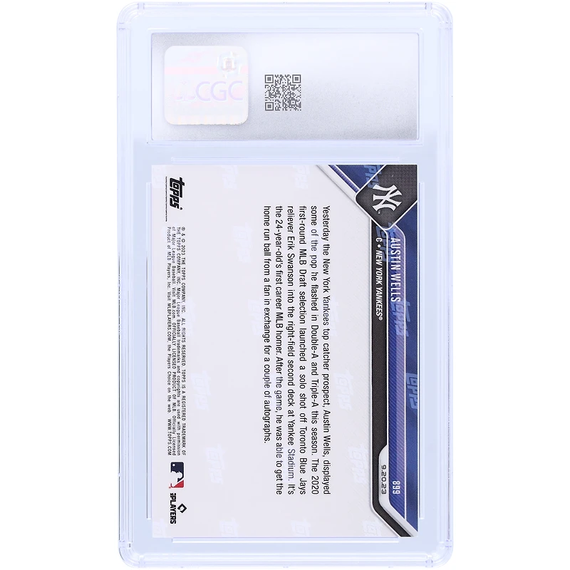 V106832 Yankee Austin Wells New York Yankees 2023 Topps lance maintenant le premier home run MLB de sa carrière #899 CGC Authenticated 9.5 Rookie Card 28 Austin Wells UNS TPP TRADING CARDS 45664 COLTRC CC01BB1623 #163
