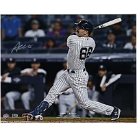 Austin Wells New York Yankees Autographed 16" x 20" White Jersey Swinging Photograph