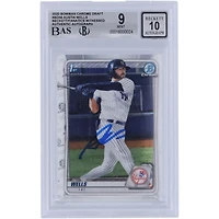 Austin Wells New York Yankees Autographié 2020 Bowman Chrome Draft #BD-56 Beckett Fanatics Witnessed Authenticated 9/10 Card