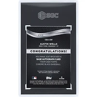 Carte de recrue 10 authentifiée par SGC, signée par Austin Wells, des Yankees de New York, édition 2024 Topps Chrome Black Refractor #CBA-AW #84/150