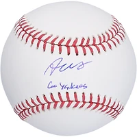 Baseball autographié par Austin Wells des Yankees de New York avec l'inscription « Go Yankees »