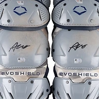 Austin Wells New York Yankees Autographed Game-Used Gray EvoShield Shin Guards vs. St. Louis Cardinals on August 17, 2025