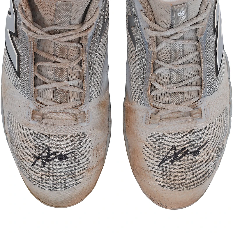 Austin Wells New York Yankees Autographed Game-Used Gray New Balance Cleats vs. Cleveland Guardians on April 23, 2025