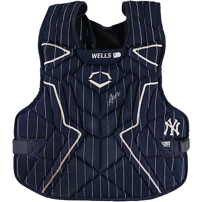 Austin Wells New York Yankees Autographed Game-Used Navy EvoShield Chest Protector vs. Milwaukee Brewers on March 30, 2025