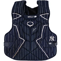 Austin Wells New York Yankees Autographed Game-Used Navy EvoShield Chest Protector vs. Milwaukee Brewers on March 30, 2025