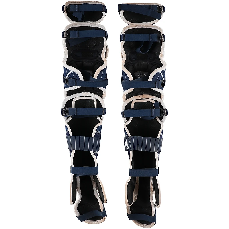 Austin Wells New York Yankees Autographed Game-Used Navy EvoShield Shin Guards vs. Toronto Blue Jays on October 8, 2025