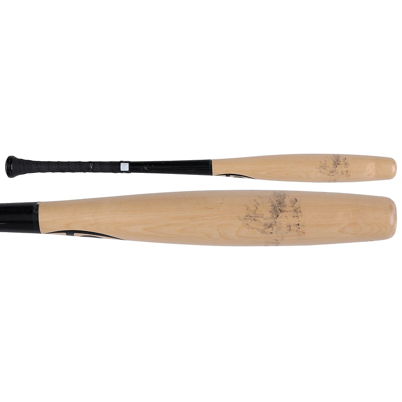 Bâton de baseball Louisville Slugger beige et noir autographié par Austin Wells, utilisé en match par les Yankees de New York lors de la saison 2025 de la MLB - HH98516605