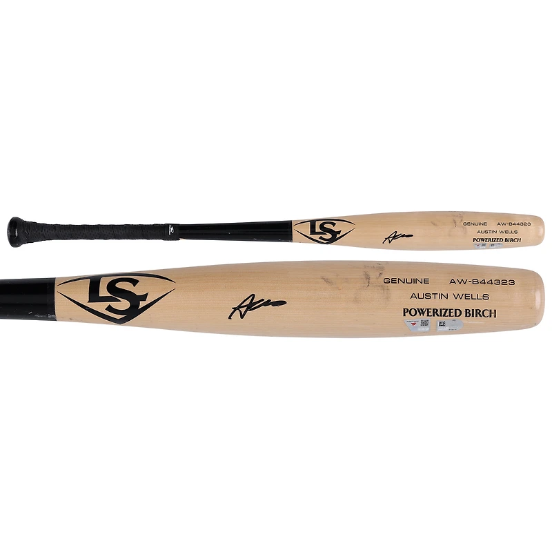 Austin Wells New York Yankees Autographed Game-Used Tan/Black Louisville Slugger Bat from the 2025 MLB Season - HH98516605