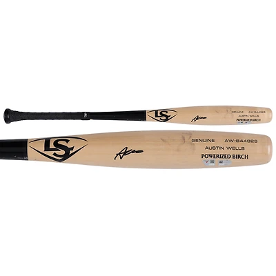 Austin Wells New York Yankees Autographed Game-Used Tan/Black Louisville Slugger Bat from the 2025 MLB Season - HH98516605