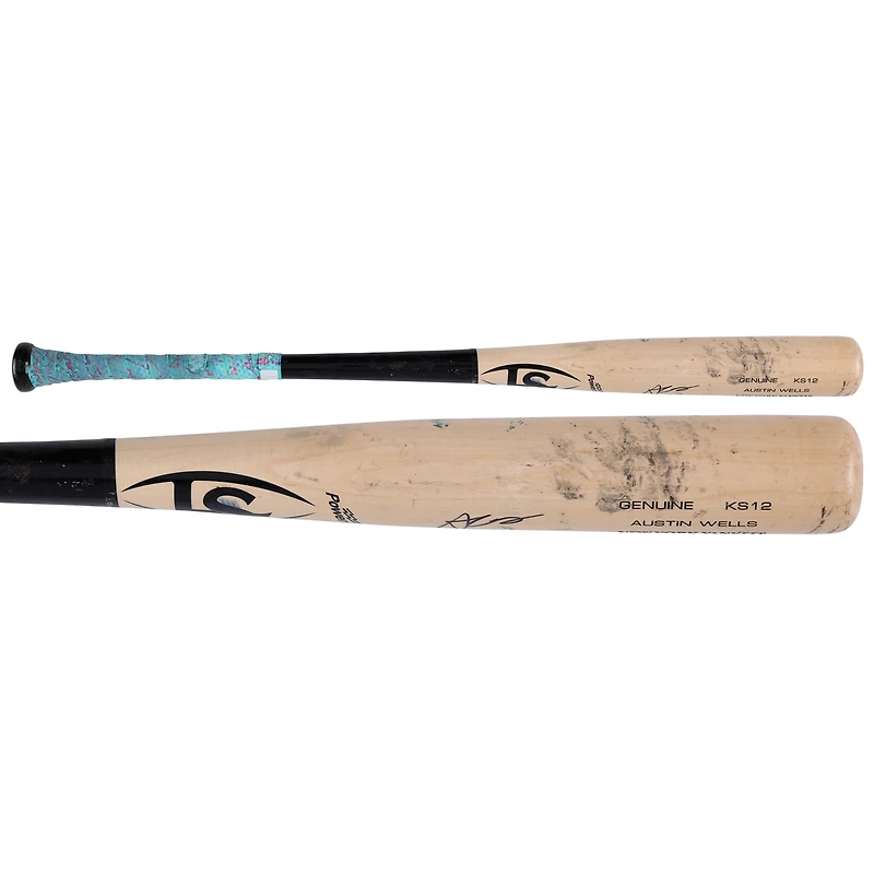 V106832 Yankee Austin Wells New York Yankees Autographié Bâton de Louisville Slugger Tan et Noir Utilisé Contre Los Angeles Dodgers le 30 Octobre 2024 28 Austin Wells AUTGU BAT 45735 COLGMUEQU GUBBBT2687 #2