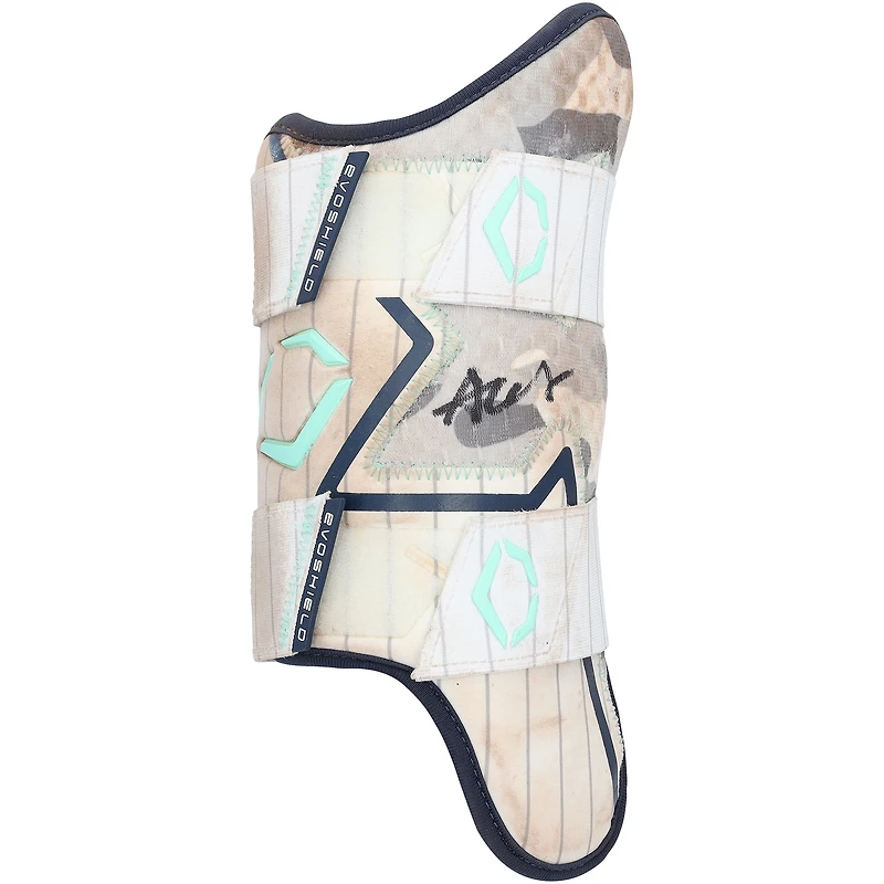 Austin Wells New York Yankees Autographed Game-Used White EvoShield Leg Guard from the 2025 MLB Season - HH98516616