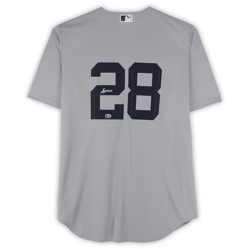 Austin Wells New York Yankees Autographed Gray Nike Replica Jersey