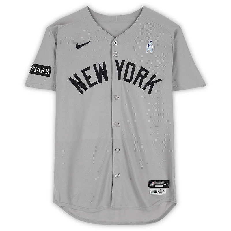 Austin Wells New York Yankees Autographed Player-Worn #28 Gray Jersey vs. Boston Red Sox on June 15, 2025