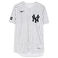 Austin Wells New York Yankees Game-Used #28 White Pinstripe Jersey vs. Kansas City Royals on April 19, 2026