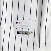 Austin Wells New York Yankees Game-Used #28 White Pinstripe Jersey vs. Kansas City Royals on April 19, 2026
