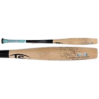 Austin Wells New York Yankees Game-Used Tan/Black Louisville Slugger Broken Bat vs. Baltimore Orioles on April 30, 2025