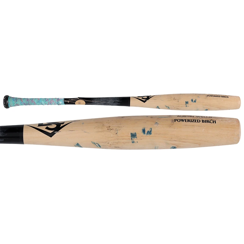 Austin Wells New York Yankees Game-Used Tan/Black Louisville Slugger Broken Bat vs. Baltimore Orioles on April 30, 2025