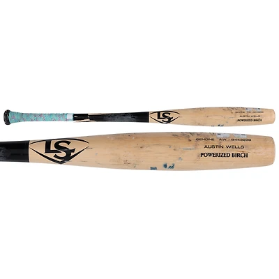 Austin Wells New York Yankees Game-Used Tan/Black Louisville Slugger Broken Bat vs. Baltimore Orioles on April 30, 2025