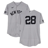 Maillot gris Nike porté par Austin Wells (New York Yankees) n° 28 lors du match contre les Texas Rangers le 29 avril 2026