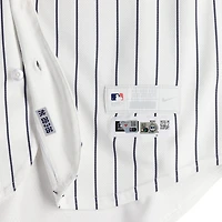 Austin Wells New York Yankees Player-Worn #28 White Pinstripe Nike Jersey vs. Texas Rangers on May 7, 2026