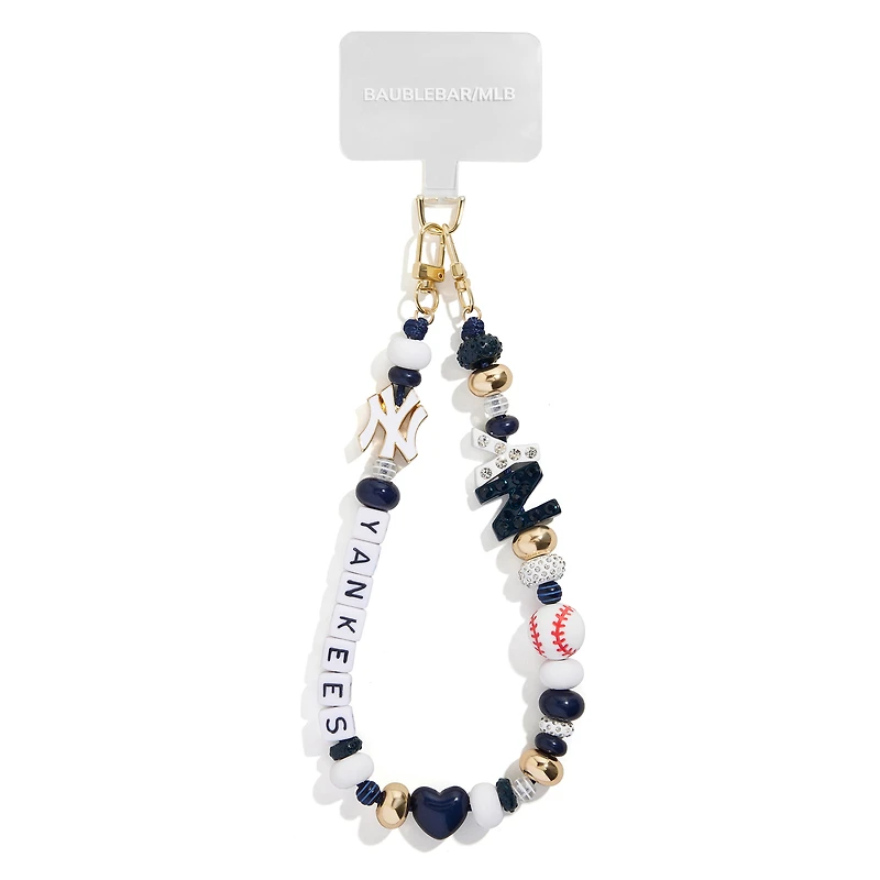 Porte-clés de téléphone en perles BaubleBar New York Yankees