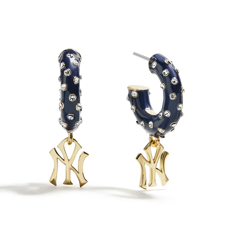 BaubleBar  New York Yankees Enamel Hoop Earrings