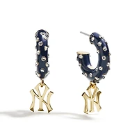 BaubleBar  New York Yankees Enamel Hoop Earrings