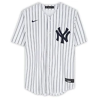 Maillot réplique blanc Nike autographié par Ben Rice des Yankees de New York avec inscription « Débuts en MLB le 18/06/2024 »