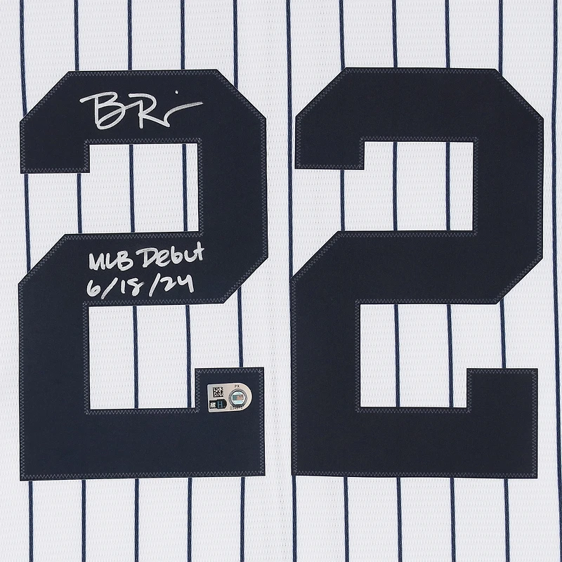 Ben Rice New York Yankees Autographed White Nike Replica Jersey with "MLB Debut 6-18-24" Inscription