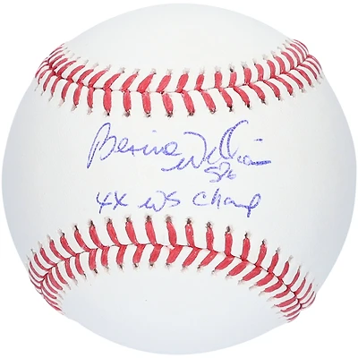 Baseball autographié par Bernie Williams des Yankees de New York avec l'inscription « 4X WS CHAMP »