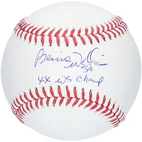 Baseball autographié par Bernie Williams des Yankees de New York avec l'inscription « 4X WS CHAMP »