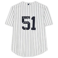 Bernie Williams New York Yankees Autographed White Nike Replica Jersey with "4X WS Champ" Inscription