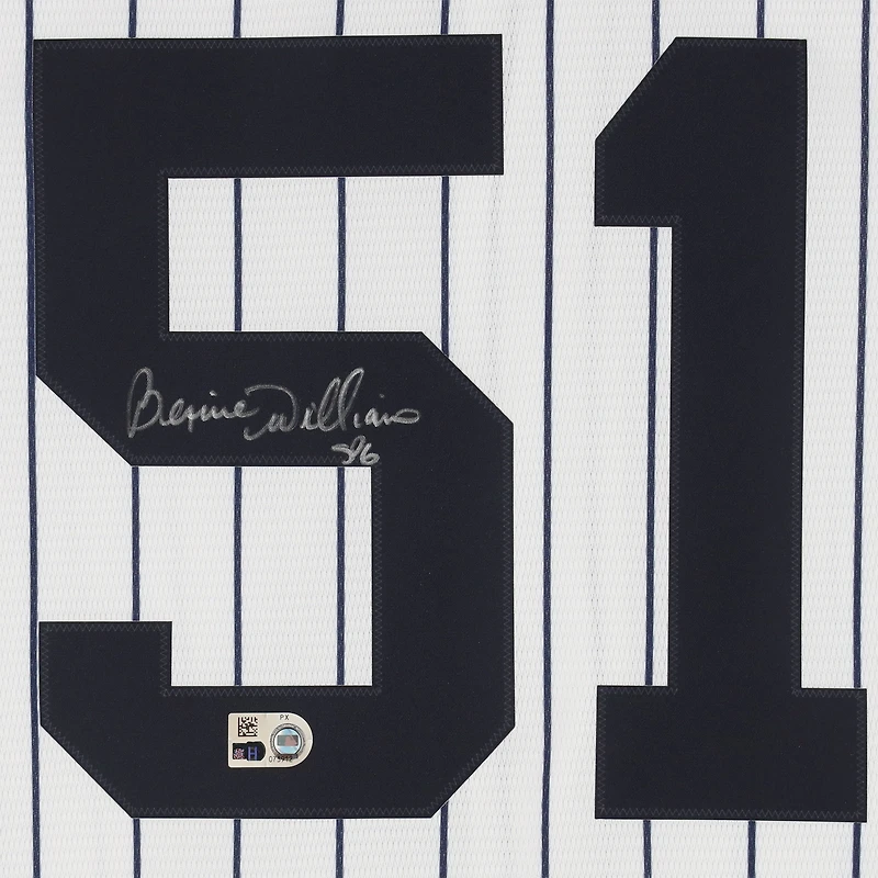 Maillot réplique blanc Nike autographié par Bernie Williams des Yankees de New York