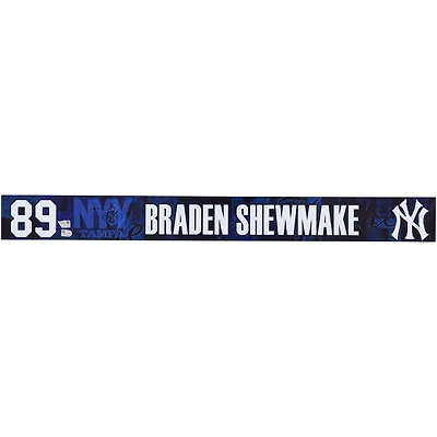 Braden Shewmake, joueur des Yankees de New York, numéro 89, plaque signalétique bleu marine, entraînement de printemps 2025 de la MLB
