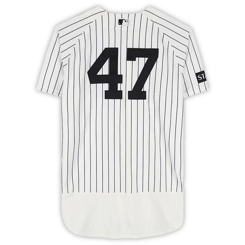 Brent Headrick New York Yankees Game-Used #47 White Pinstripe Jersey vs. Miami Marlins on April 3, 2026