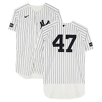 Brent Headrick New York Yankees Game-Used #47 White Pinstripe Jersey vs. Miami Marlins on April 3, 2026