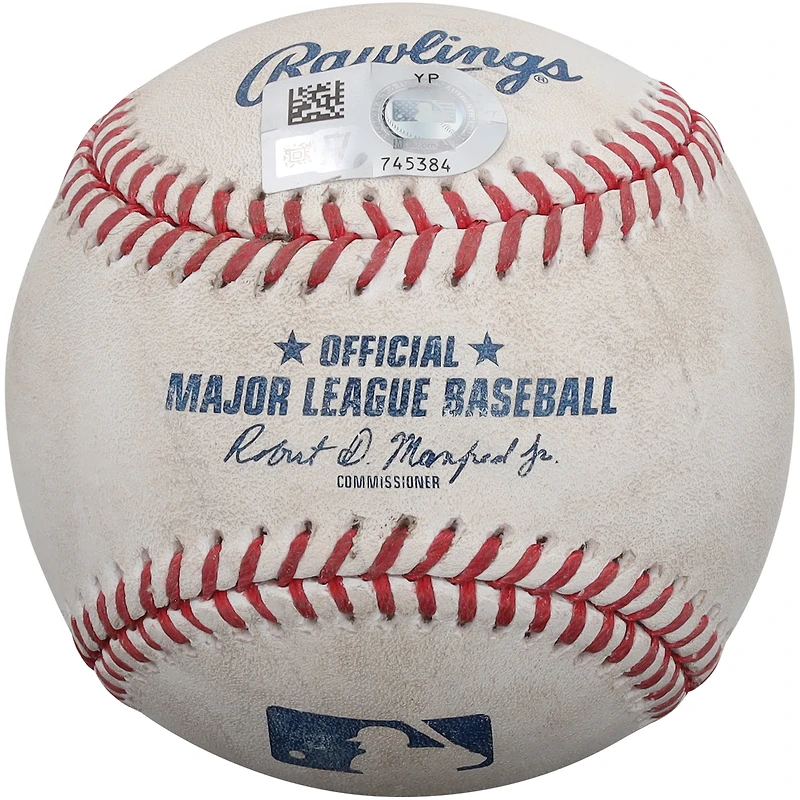Cam Schlittler New York Yankees Autographed Game-Used Pitched Baseball vs. Boston Red Sox on October 2, 2025 with "8 IP 0 ER 12K 10/2/25" Inscription