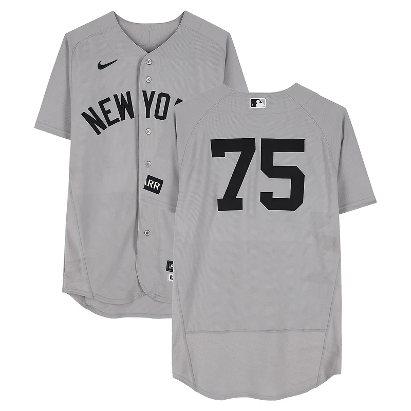 Camilo Doval New York Yankees Game-Used #75 Gray Jersey vs. San Francisco Giants on March 25, 2026