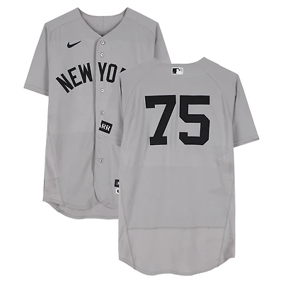 Camilo Doval New York Yankees Game-Used #75 Gray Jersey vs. San Francisco Giants on March 25, 2026