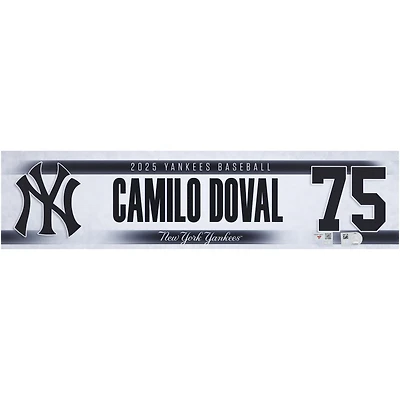 Camilo Doval New York Yankees Player-Issued #75 Nameplate from the 2025 MLB Season