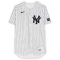 Camilo Doval New York Yankees Player-Worn #42 White Pinstripe Jersey vs. Los Angeles Angels on April 15, 2026 - Jackie Robinson Day