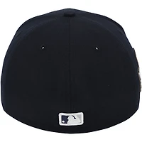 Casquette New Era bleu marine portée par Carlos Rodón des Yankees de New York contre les Dodgers de Los Angeles le 30 octobre 2024 - Match 5 des Séries mondiales