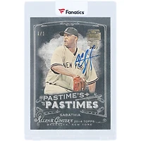Carte autographiée CC Sabathia des Yankees de New York, série Signature 2014 Topps Archives A&G Pastime's Pastimes #PP-CC #1/1
